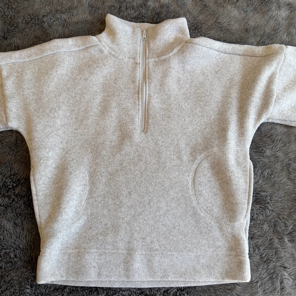 Oversized Mock-Neck Sweater-Fleece 1/2-Zip Pullover Girls - Picture 6 of 14